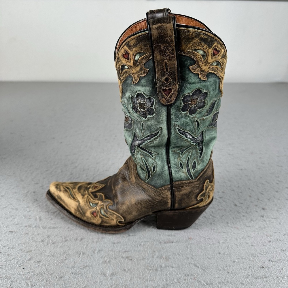 Vtg Dan Post Bluebird Snip Toe Women's 6.5M Leather Western Cowboy Boots DP3544 - Picture 10 of 16